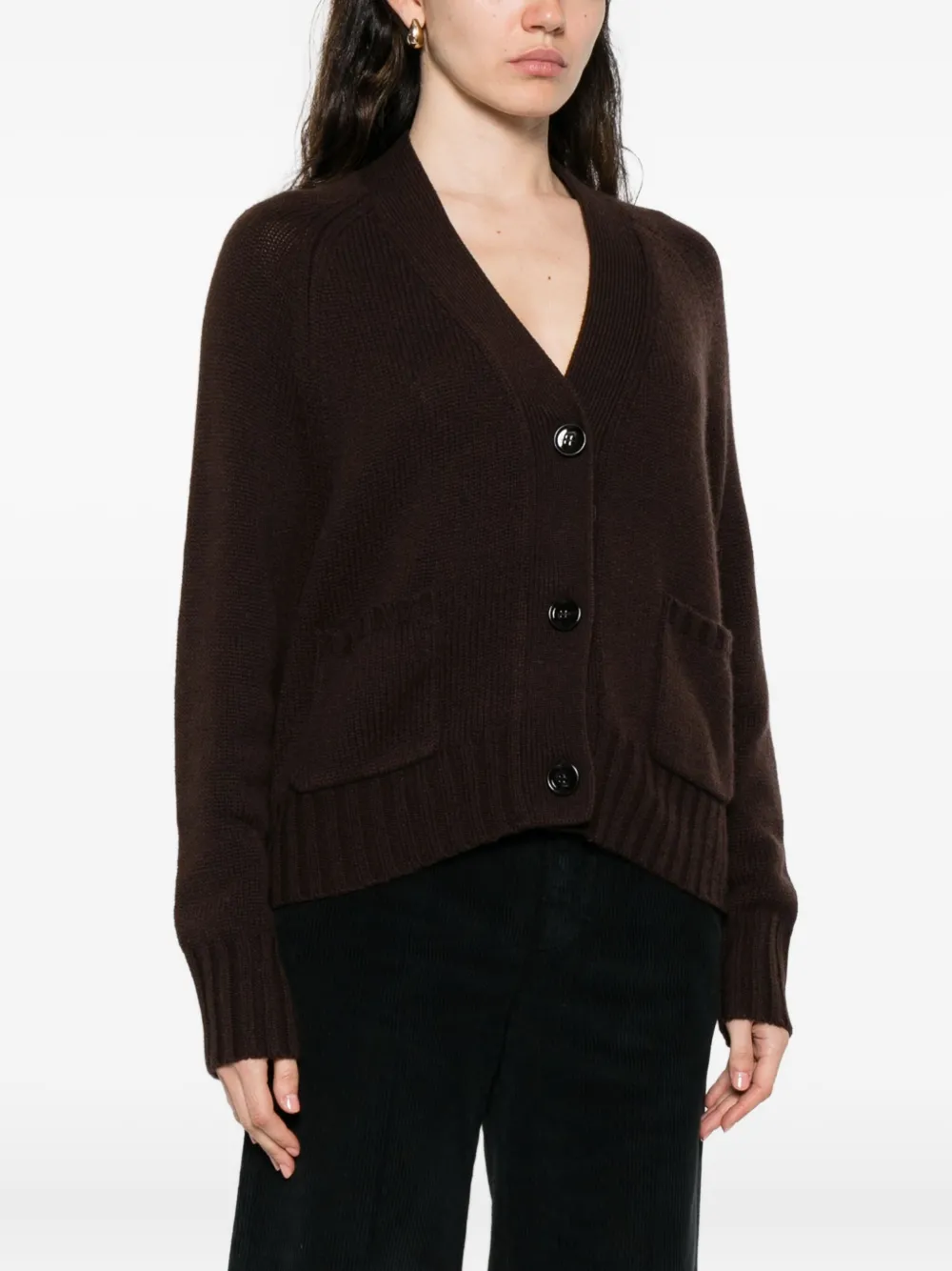 Allude Vest met V-hals Bruin