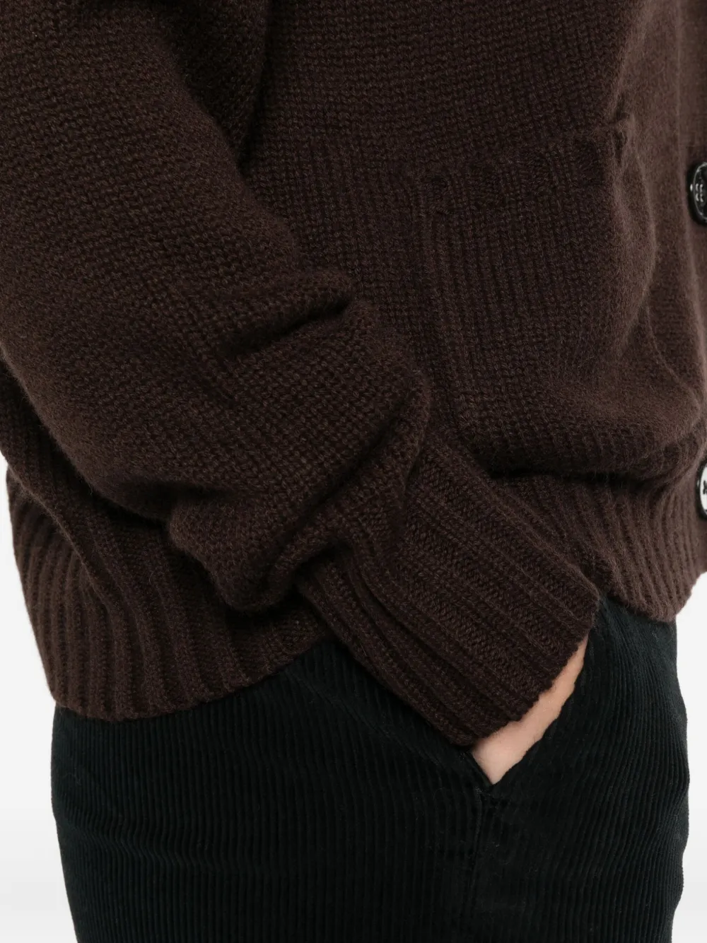 Allude Vest met V-hals Bruin