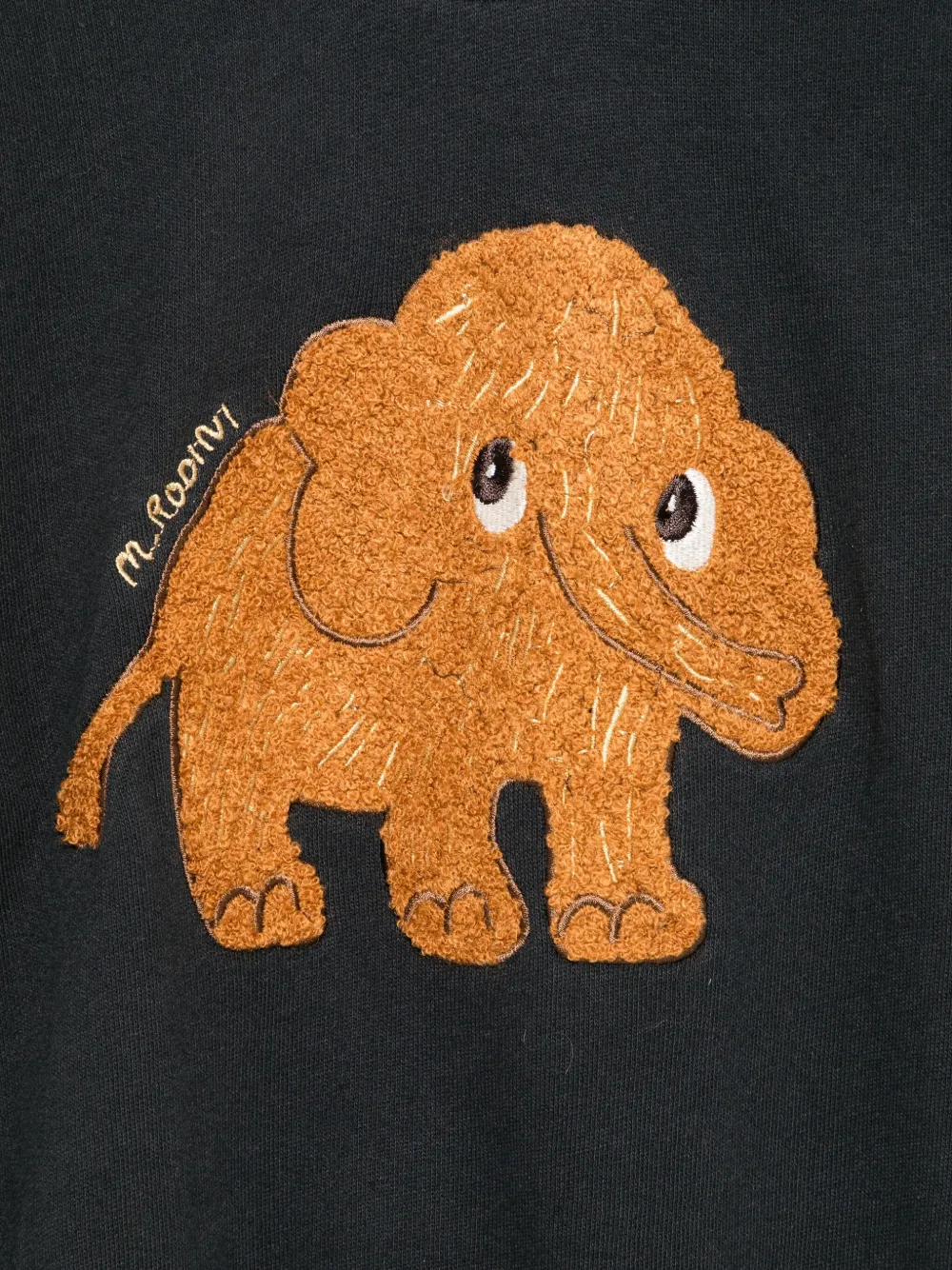 Mini Rodini Sweater met geborduurde olifant Zwart