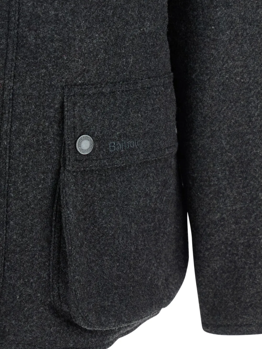 Barbour Bedale wollen jas met knopen Zwart