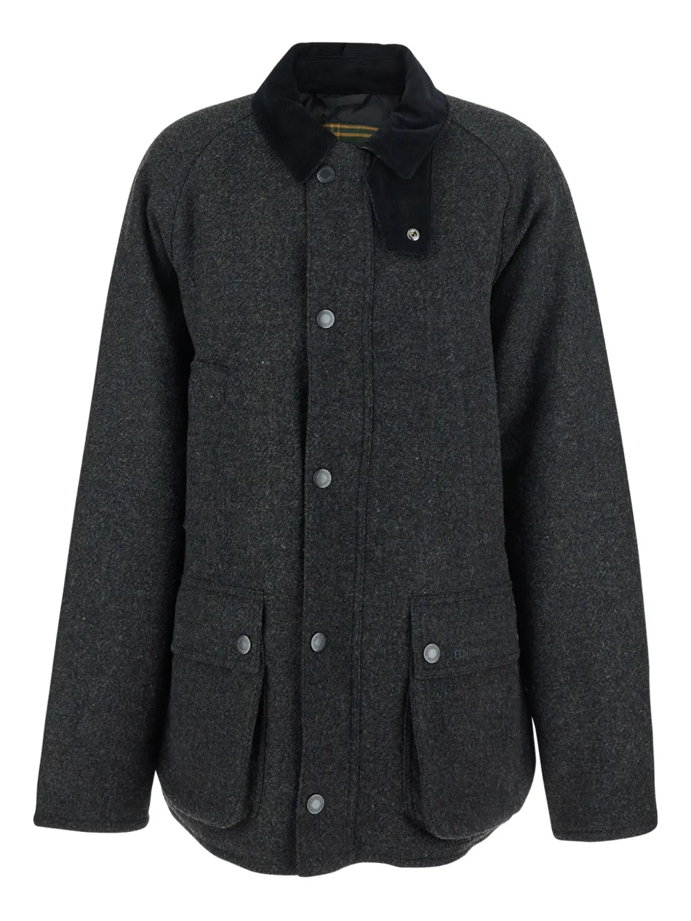 Barbour Bedale wollen jas met knopen Zwart