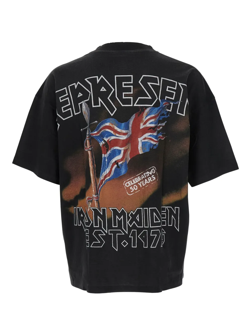 Represent graphic-print T-shirt - Zwart