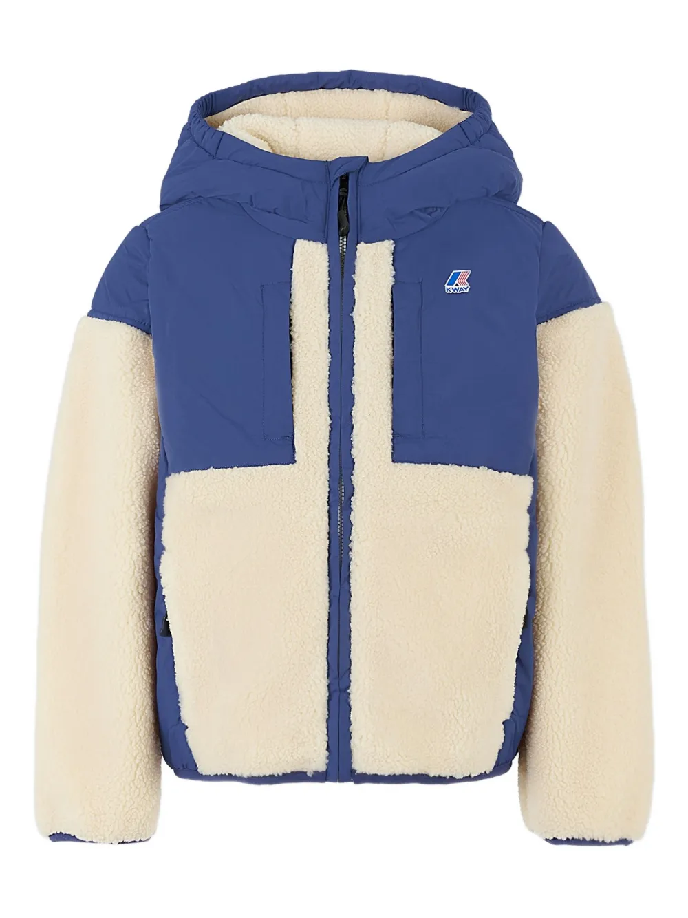 K-way Kids' Hooded Fleece-paneled Coat In Neutral