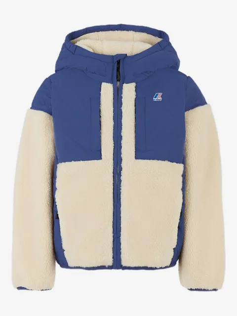 K Way Kids hooded fleece-paneled coat