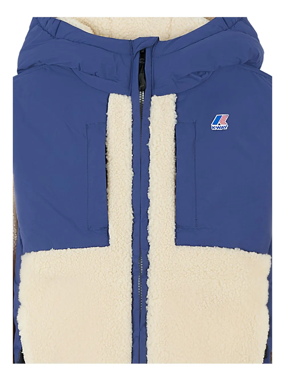 K Way Kids Jas met capuchon en fleece vlakken Beige