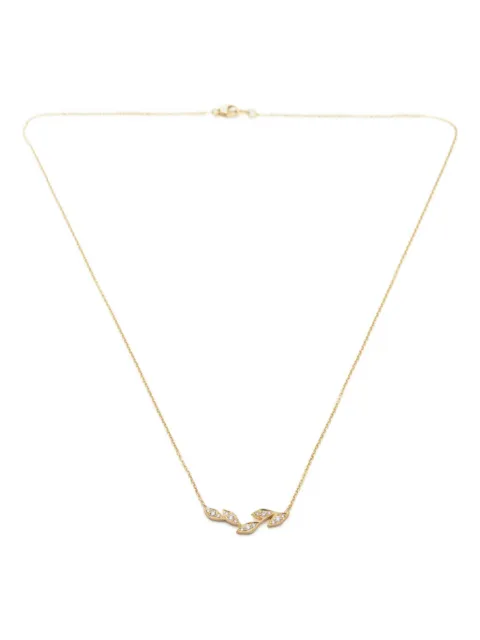 Yasuko Azuma  18K yellow gold Five Leaf diamond necklace