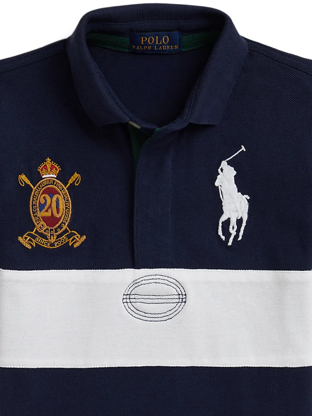POLO RALPH LAUREN KIDS Gestreept poloshirt met embleem Blauw