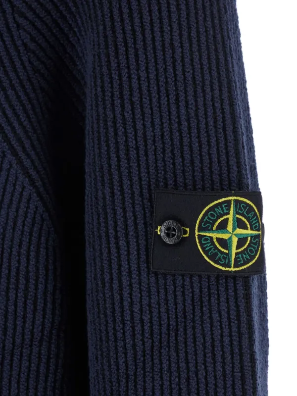 Stone Island リブニット セーター | ブルー | FARFETCH JP
