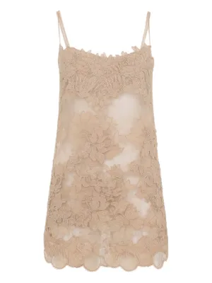 オールインワン・サロペット Ermanno Scervino Floral Lace Midi Dress With Square Neckline Couture Dresses and Designer Mini Dresses | Ermanno Scervino