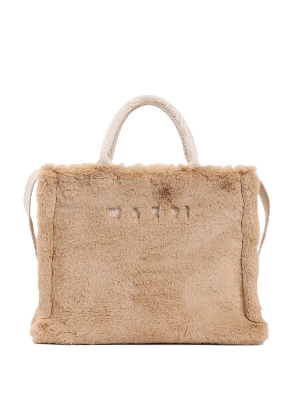 Marni faux-fur top-handle tote bag | Brown | Image 1