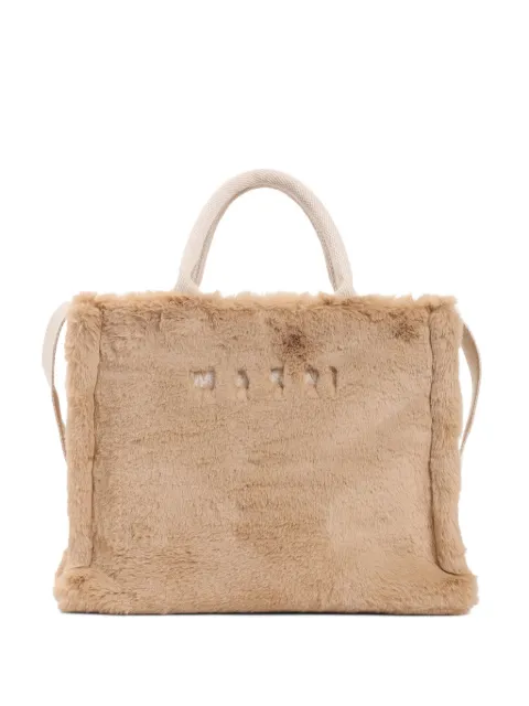 Marni faux-fur top-handle tote bag