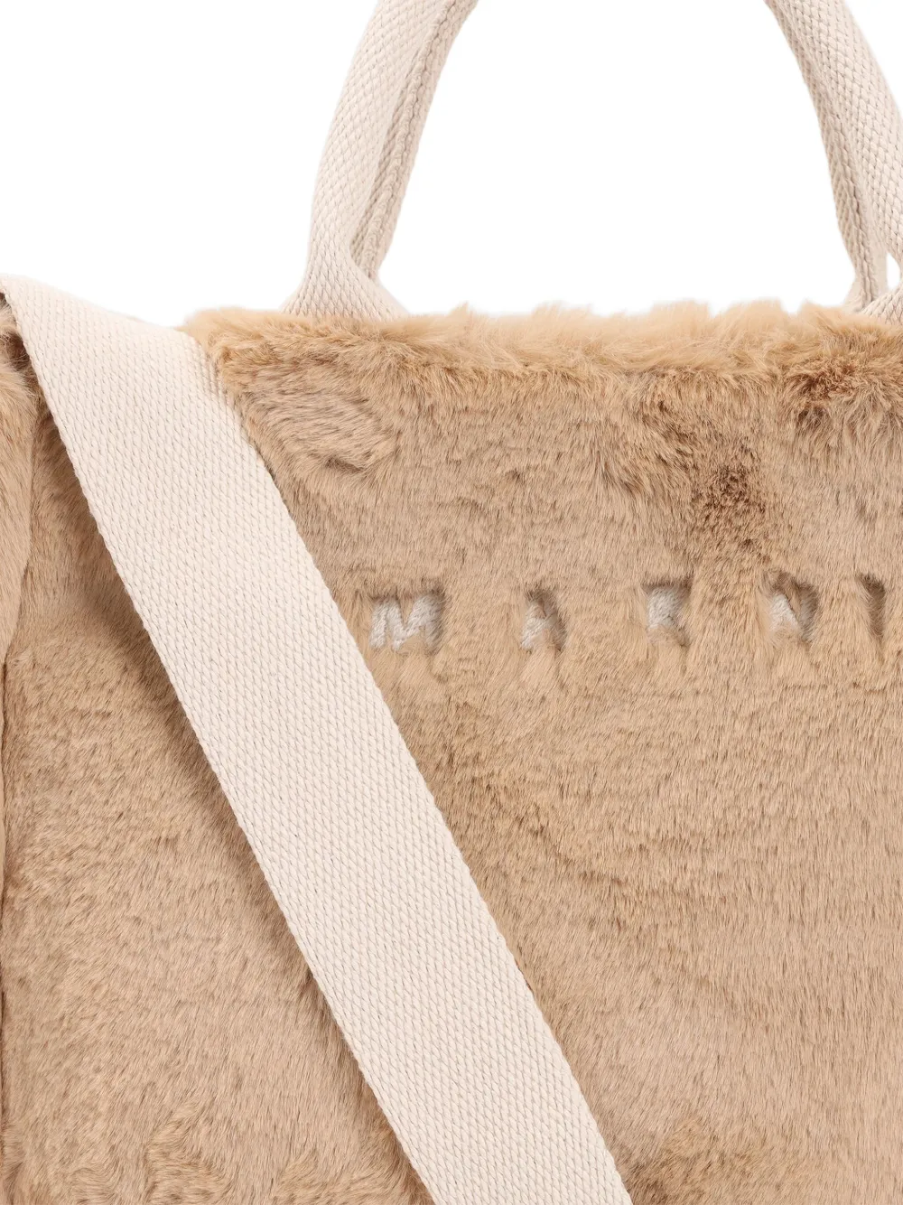 Marni Shopper met imitatiebont met handvat Bruin