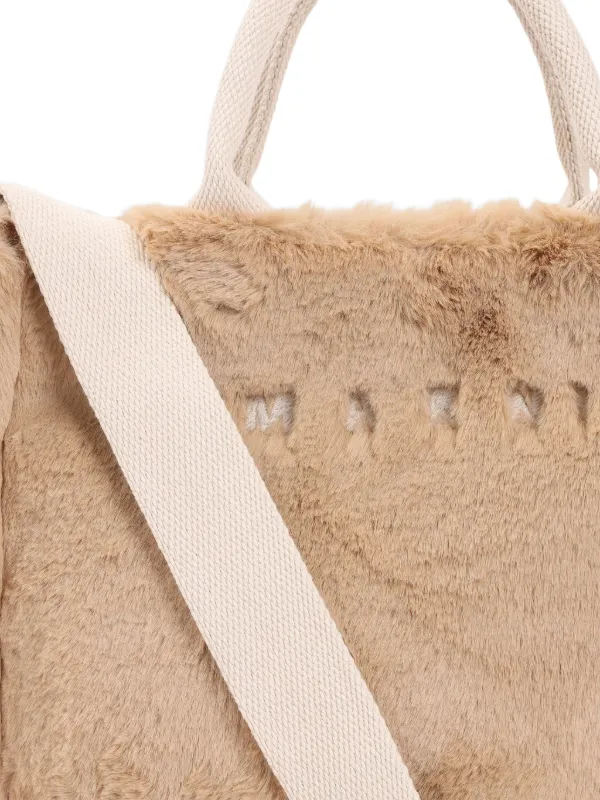 Marni フェイクファー ハンドバッグ | ブラウン | FARFETCH JP