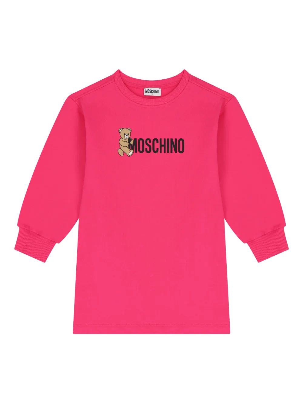 Moschino Kids Jurk met ronde hals en logo Roze