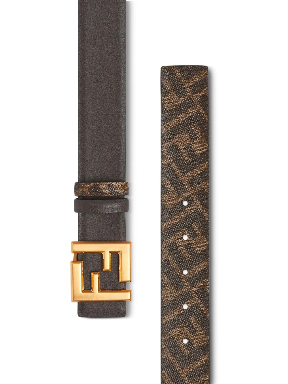 FENDI FF logo leather belt - Bruin