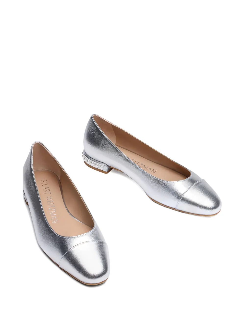 Stuart Weitzman Parel ballerina's Zilver