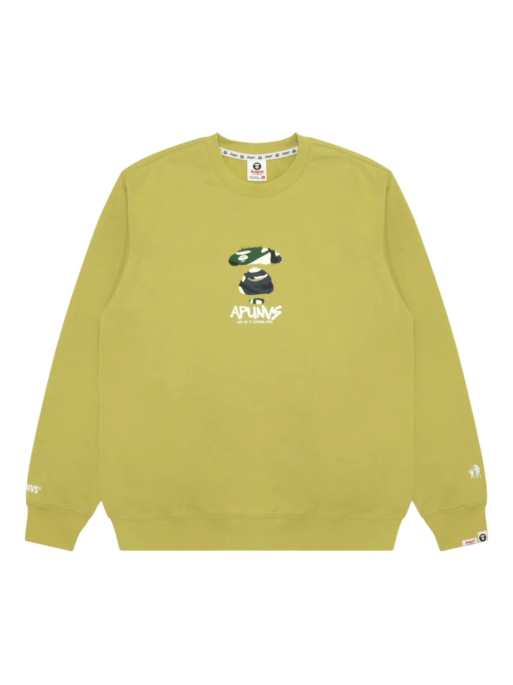 AAPE BY *A BATHING APE Sweater met camouflageprint en ronde hals Groen