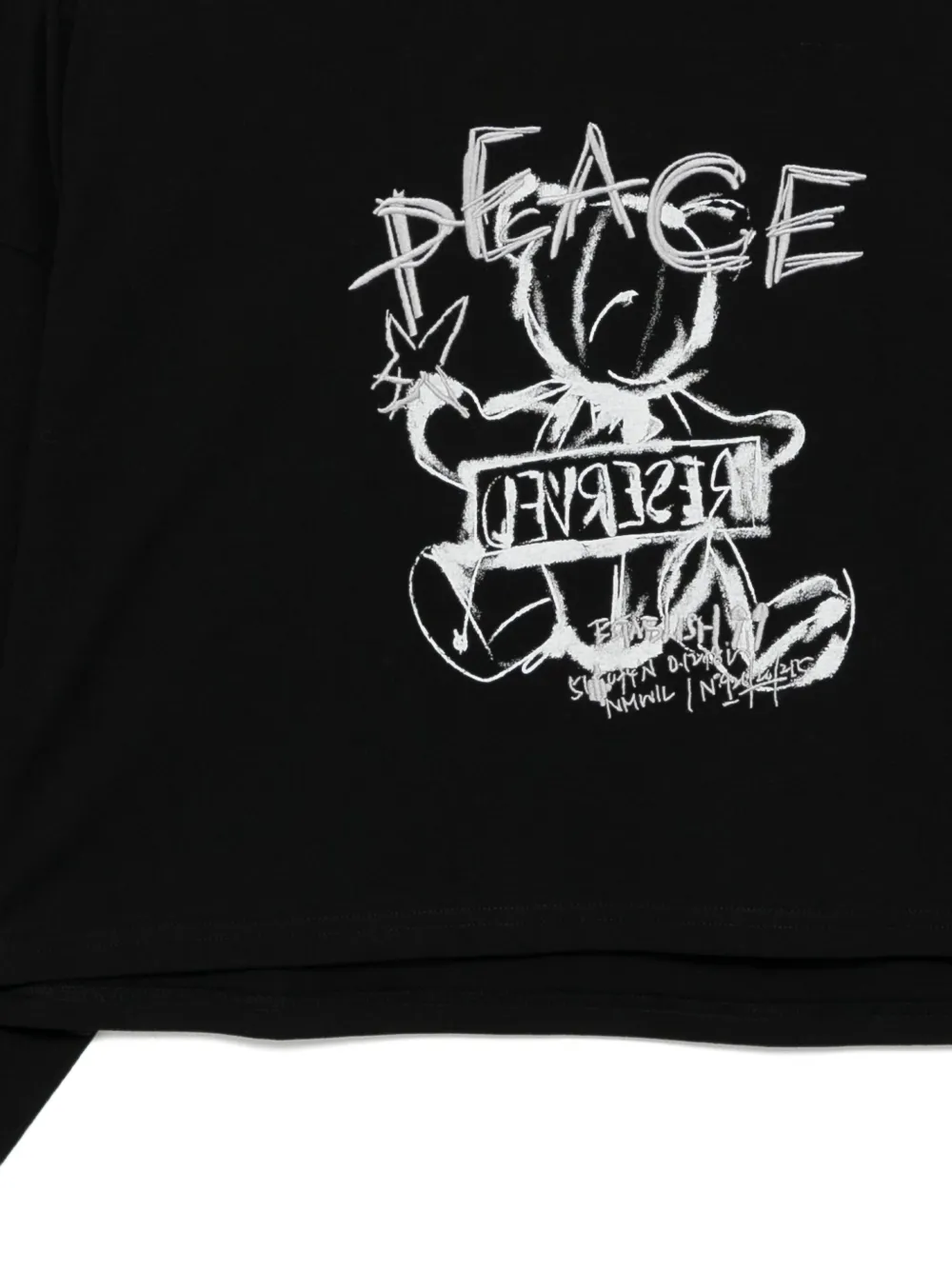 izzue Katoenen T-shirt met grafische print Zwart