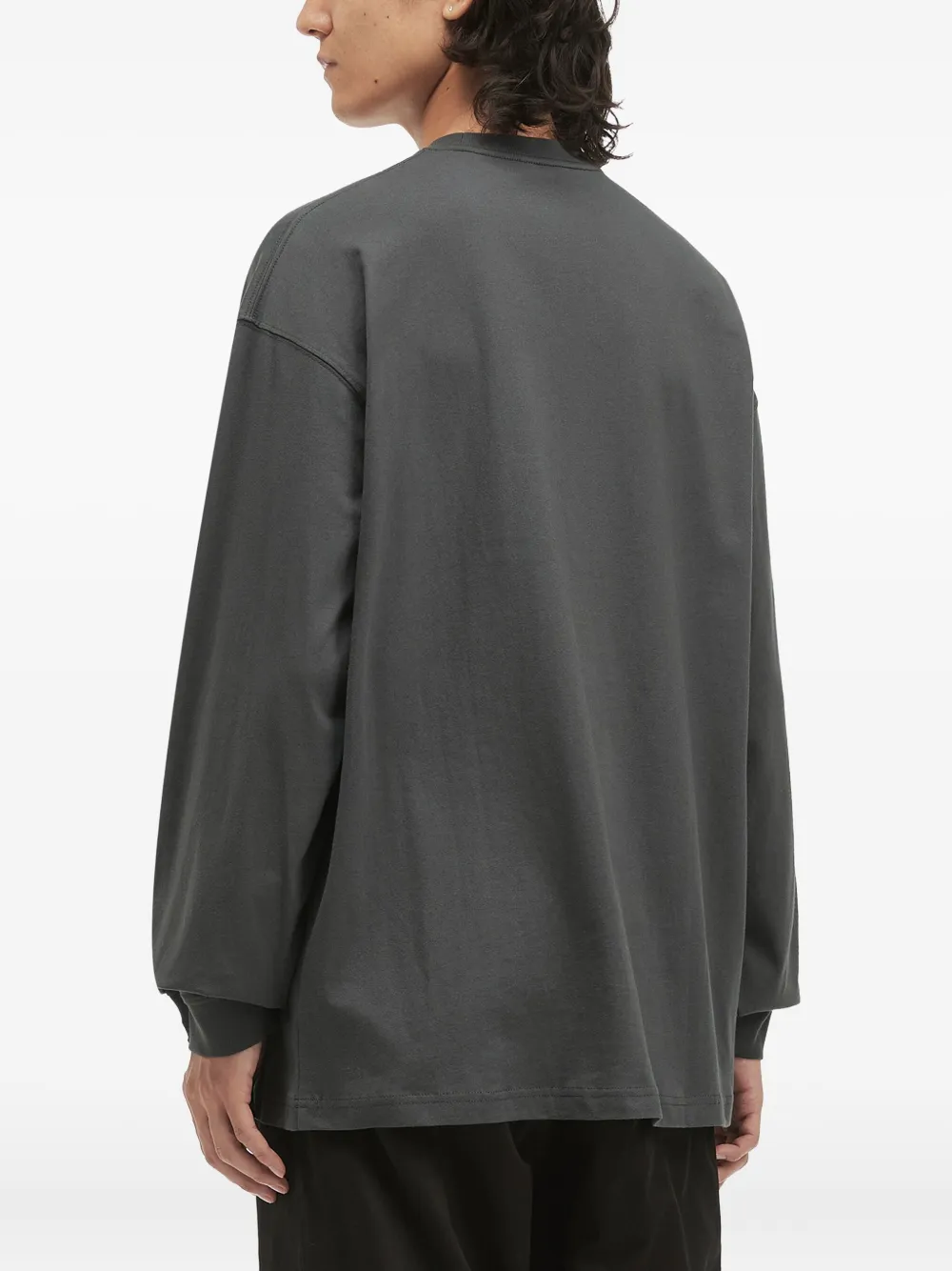 Fingercroxx Logo-patch Long-sleeved Sweatshirt In Gray