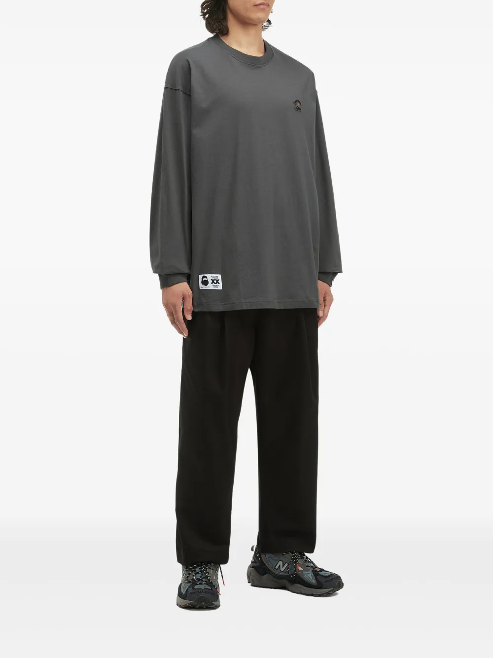 FINGERCROXX Sweater met logopatch - Grijs