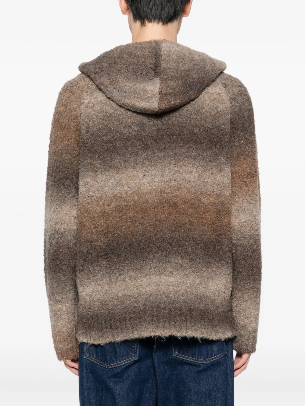 izzue Ombre gestreepte hoodie met rits Bruin