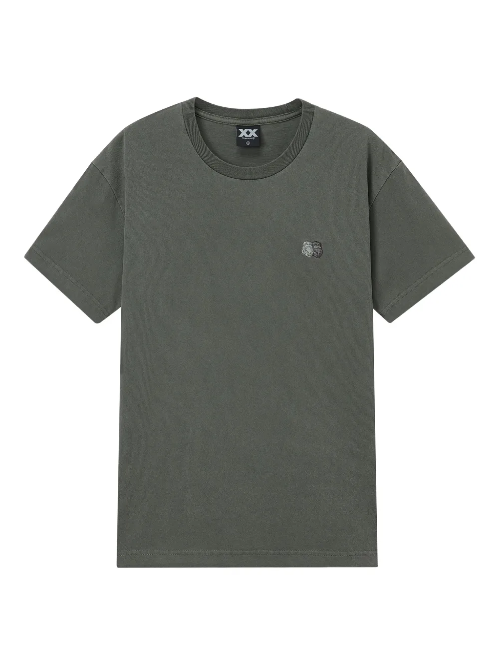 FINGERCROXX embroidered-detail cotton T-shirt | Green | Image 1
