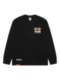 AAPE BY *A BATHING APE® monkey-head logo long-sleeve T-shirt - Black