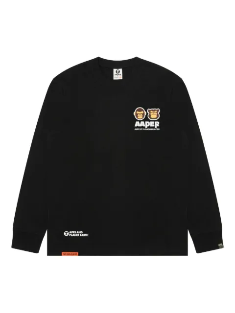 AAPE BY *A BATHING APE® monkey-head logo long-sleeve T-shirt