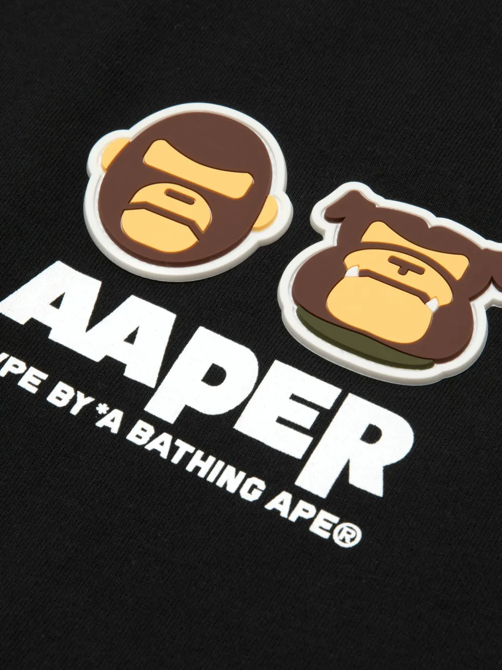 AAPE BY *A BATHING APE T-shirt met logo en lange mouwen Zwart