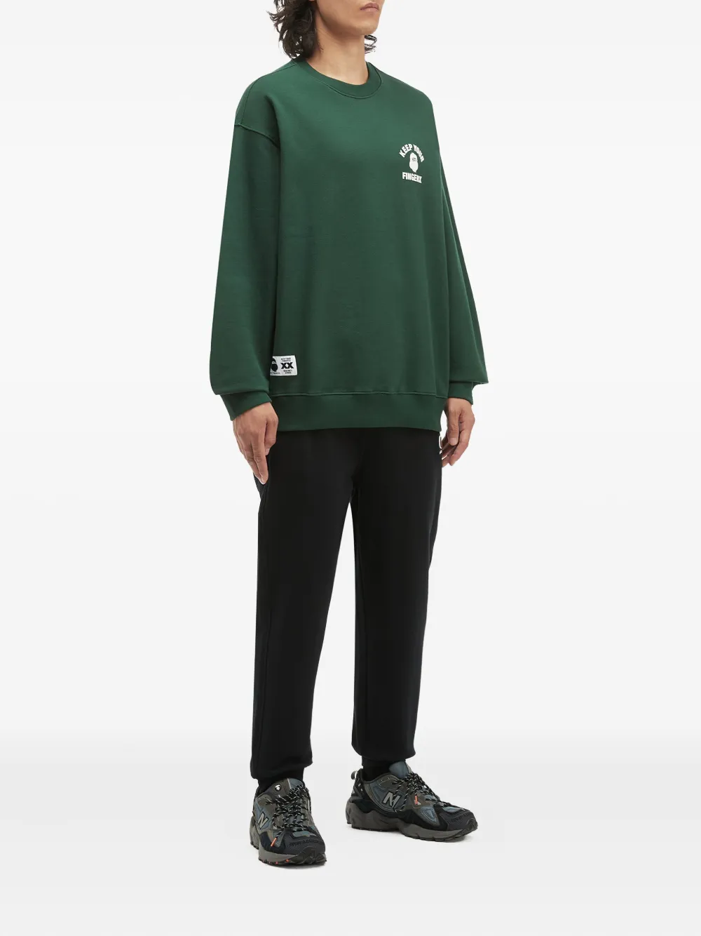 FINGERCROXX Joggingbroek met logopatch en cuffs - Zwart