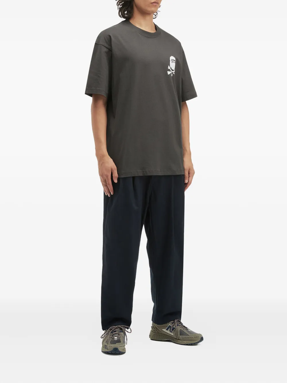 FINGERCROXX T-shirt met doodskopprint - Zwart