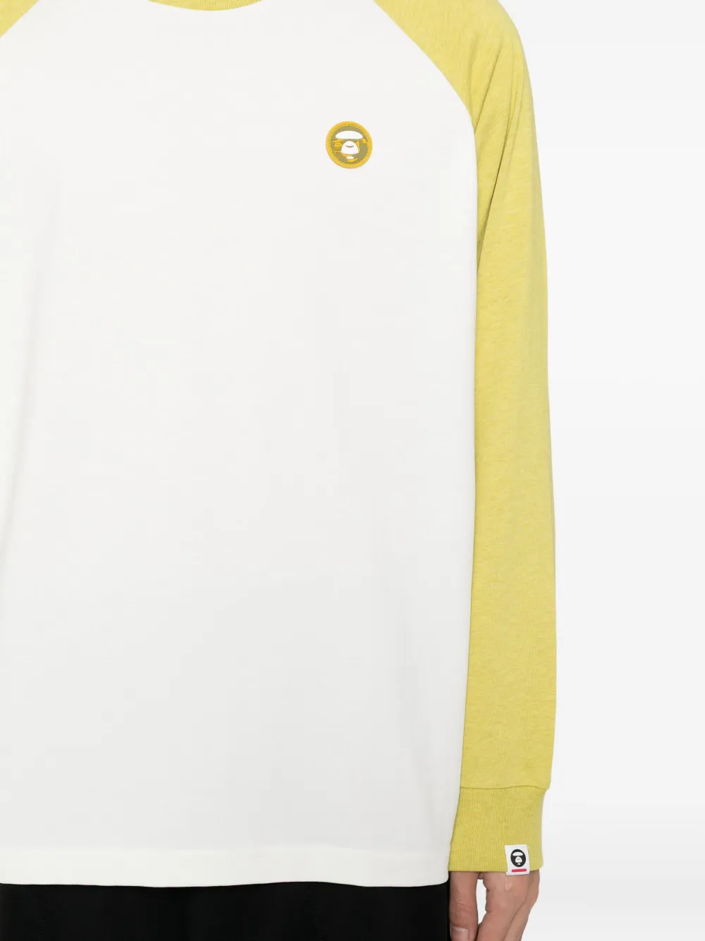 AAPE BY *A BATHING APE T-shirt met raglan mouwen en logo Geel