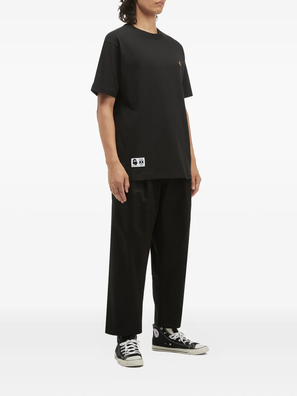 FINGERCROXX T-shirt met logo-applicatie - Zwart