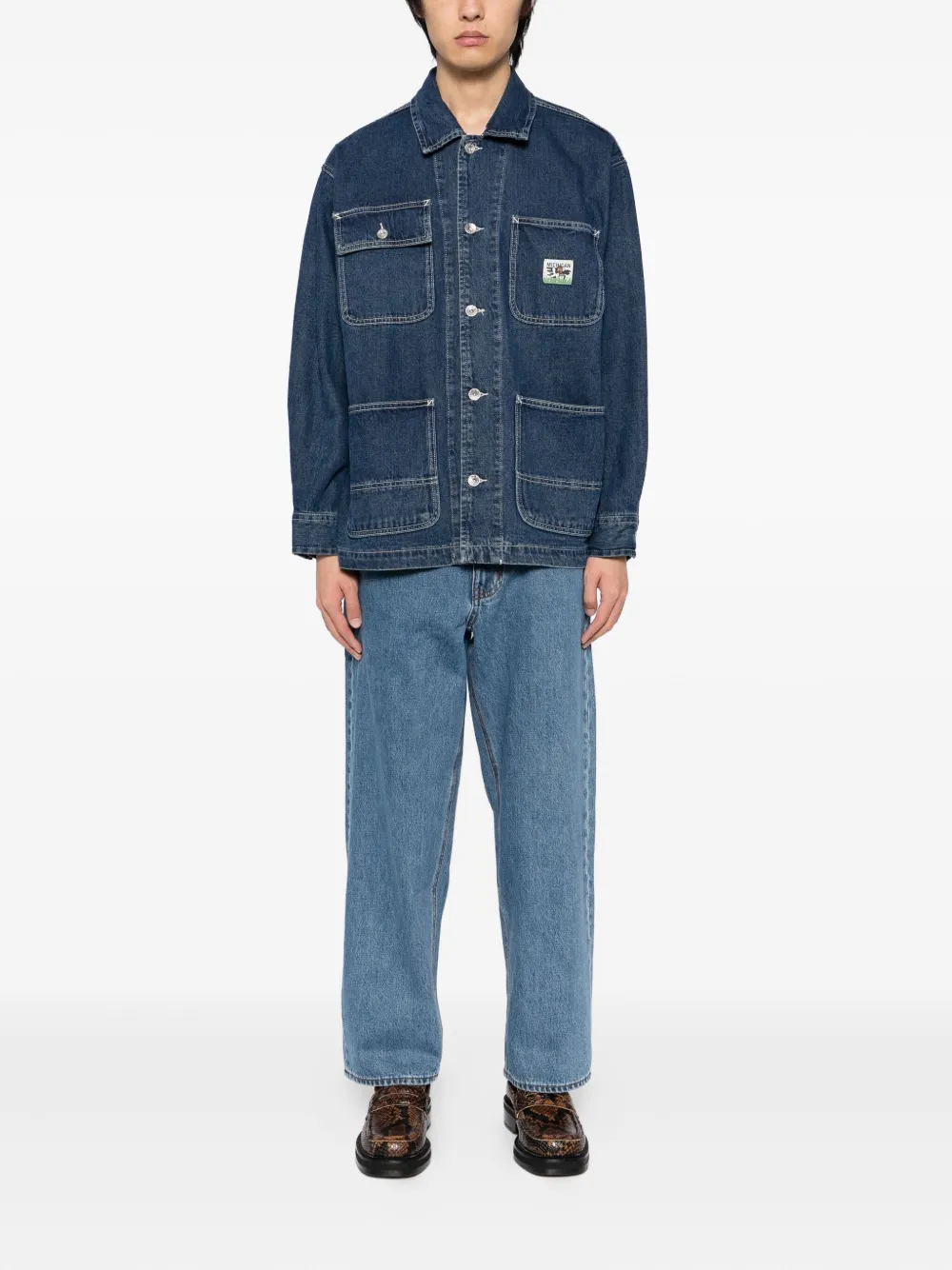 Fingercroxx Four-pocket Denim Jacket In Blue