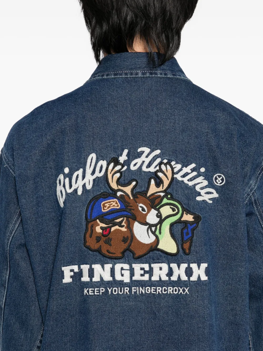 Fingercroxx Four-pocket Denim Jacket In Blue