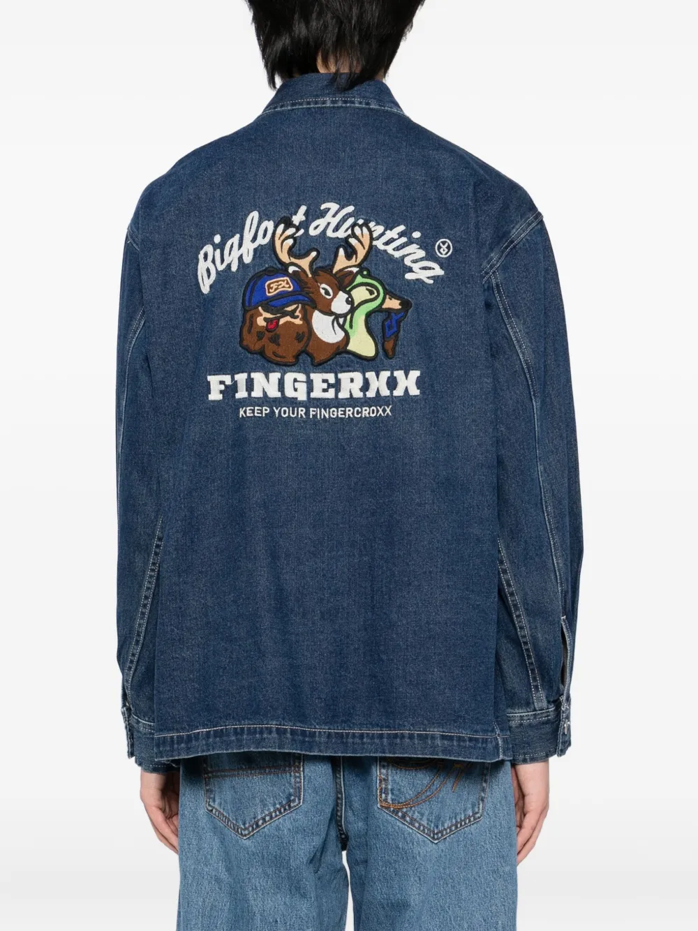 Fingercroxx Four-pocket Denim Jacket In Blue