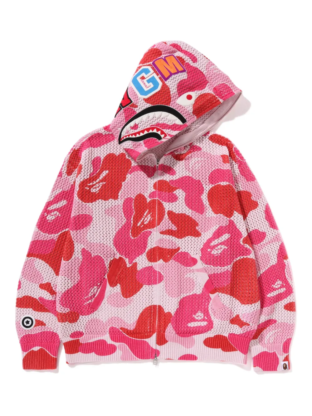 A BATHING APE Hoodie met camouflageprint Roze