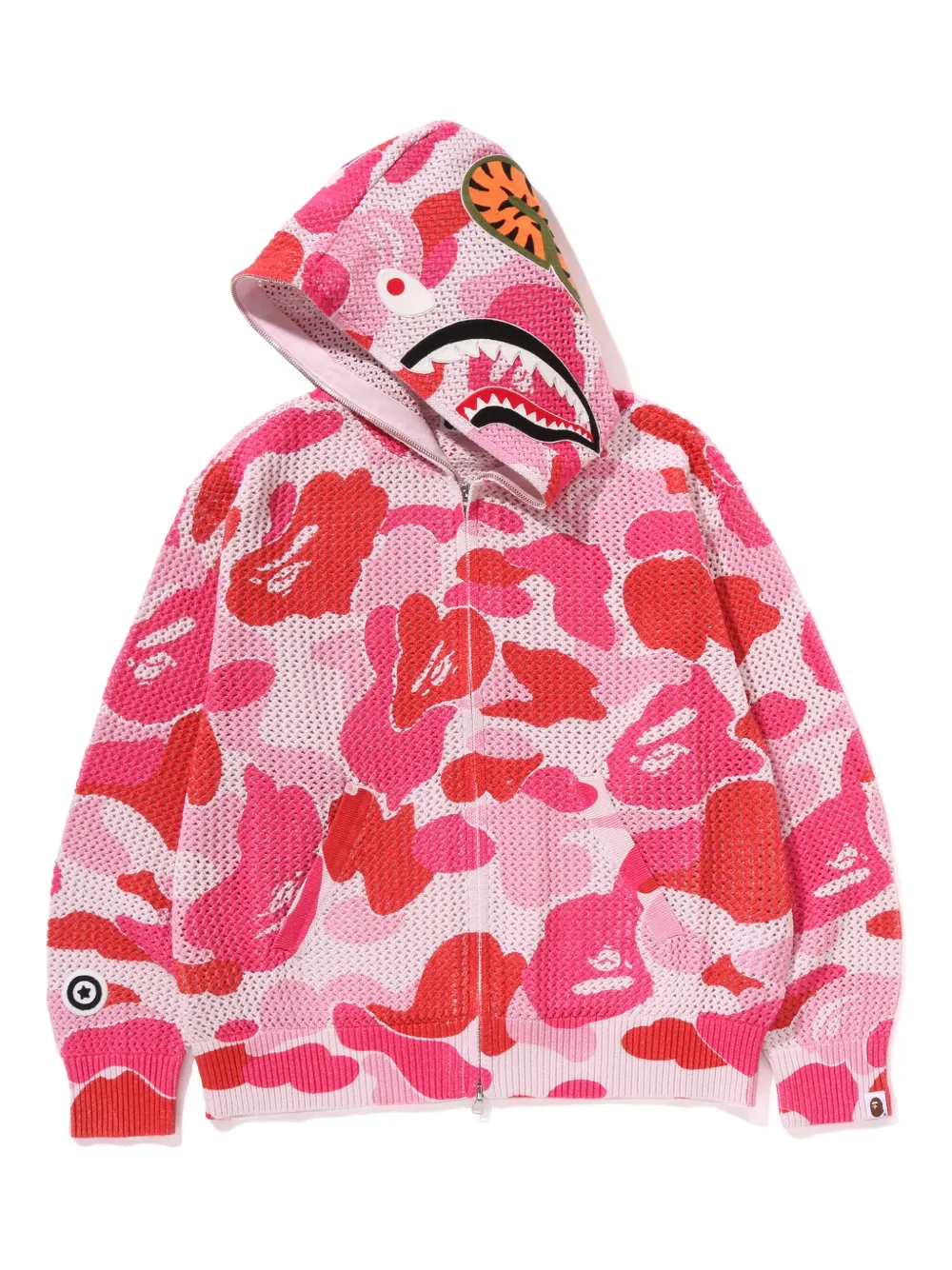 A BATHING APE Hoodie met camouflageprint Roze