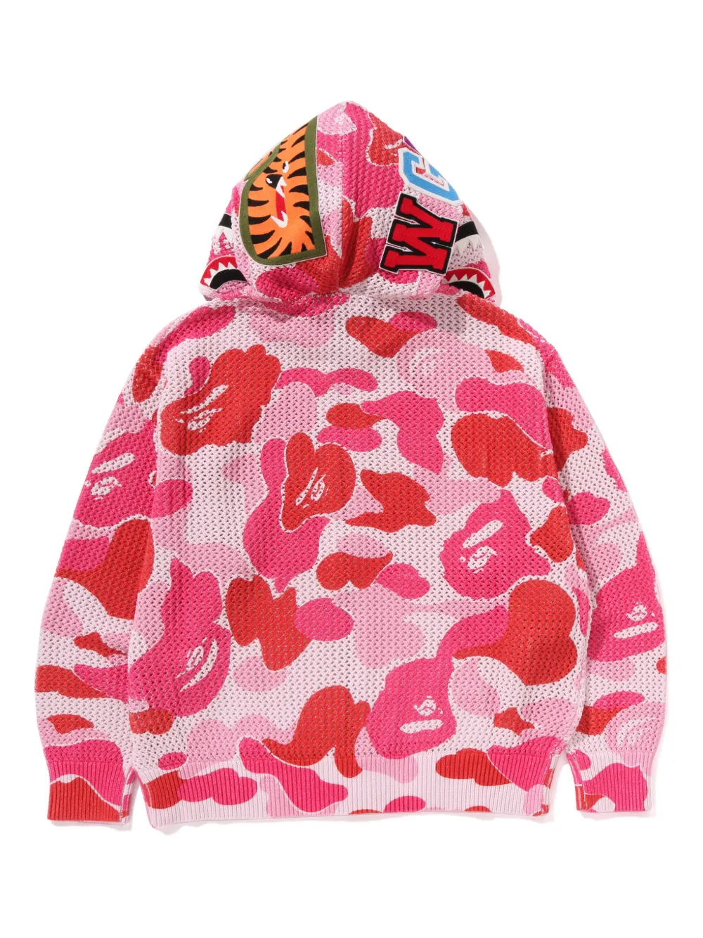 A BATHING APE Hoodie met camouflageprint Roze