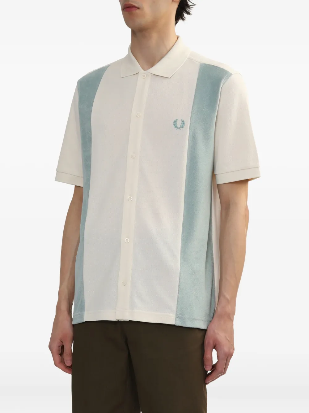 Fred Perry Overhemd met korte mouwen en badstof vlak Grijs