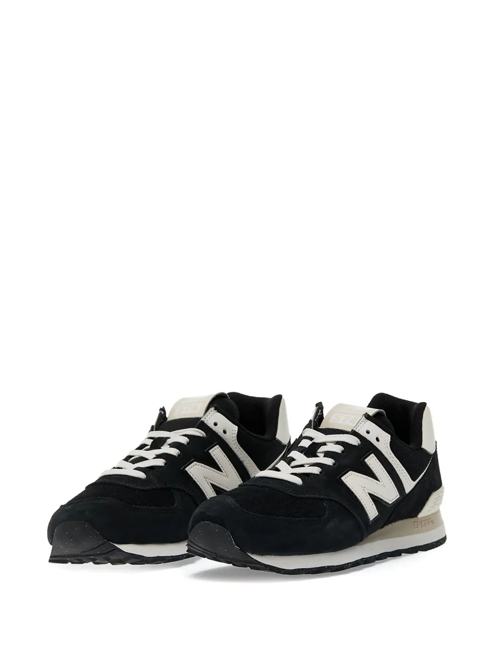New Balance 574 suede lace-up sneakers Black