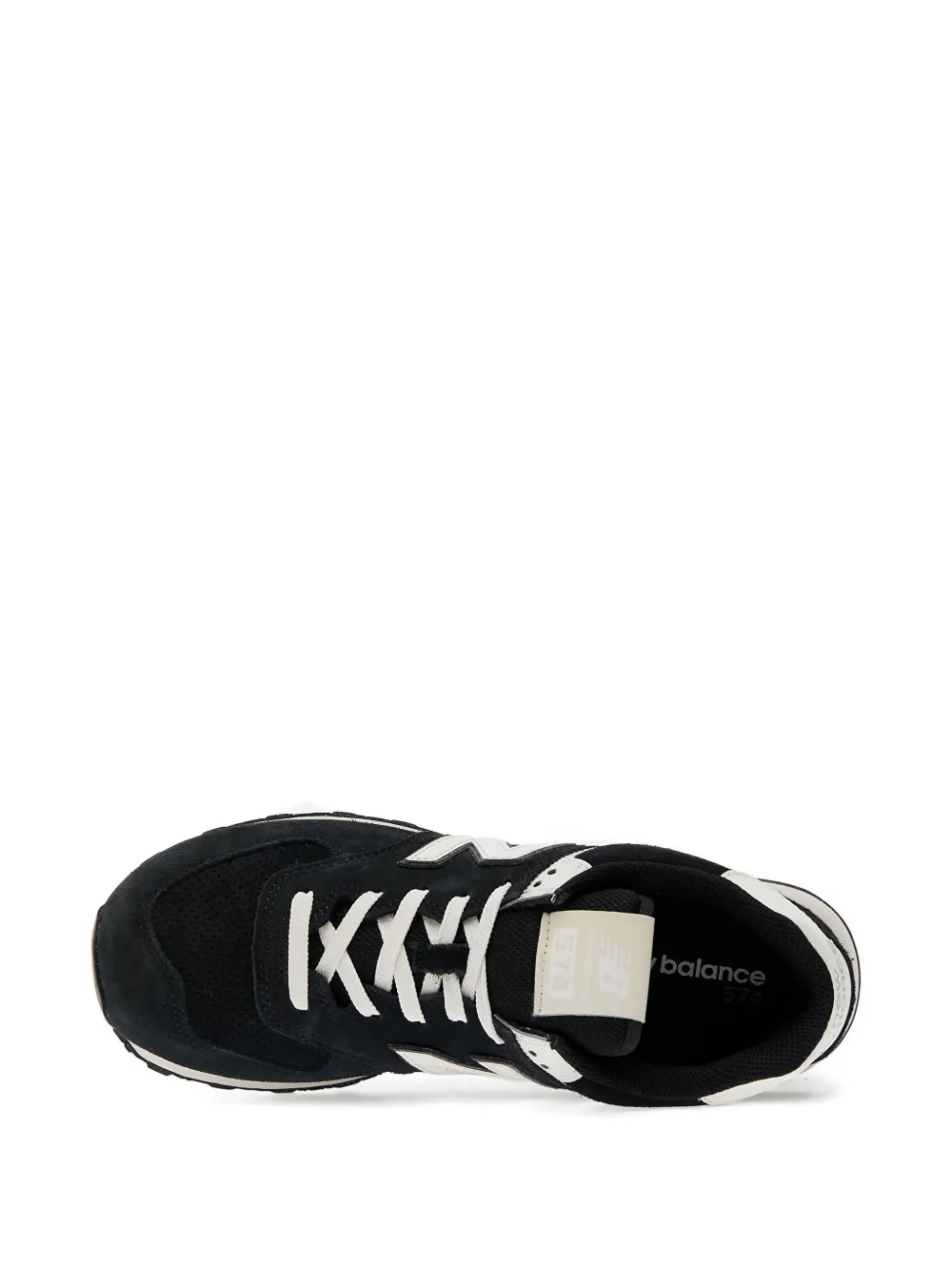 New Balance 574 suede lace-up sneakers Black