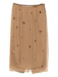 JNBY graphic mesh skirt - Brown