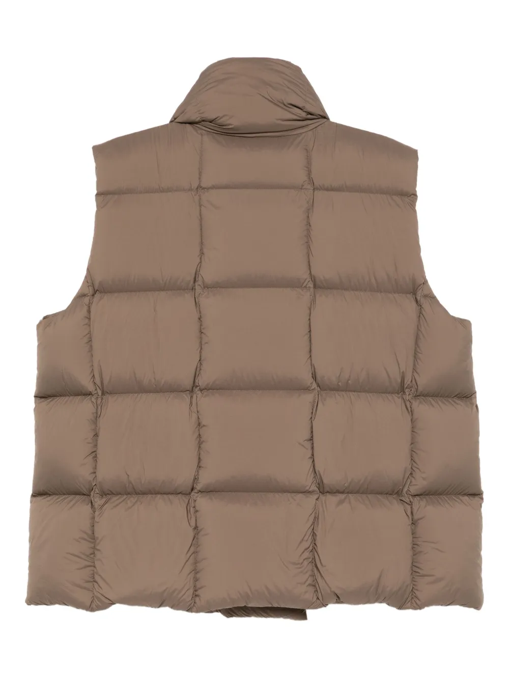 Jnby Square Edge Down Vest In Brown