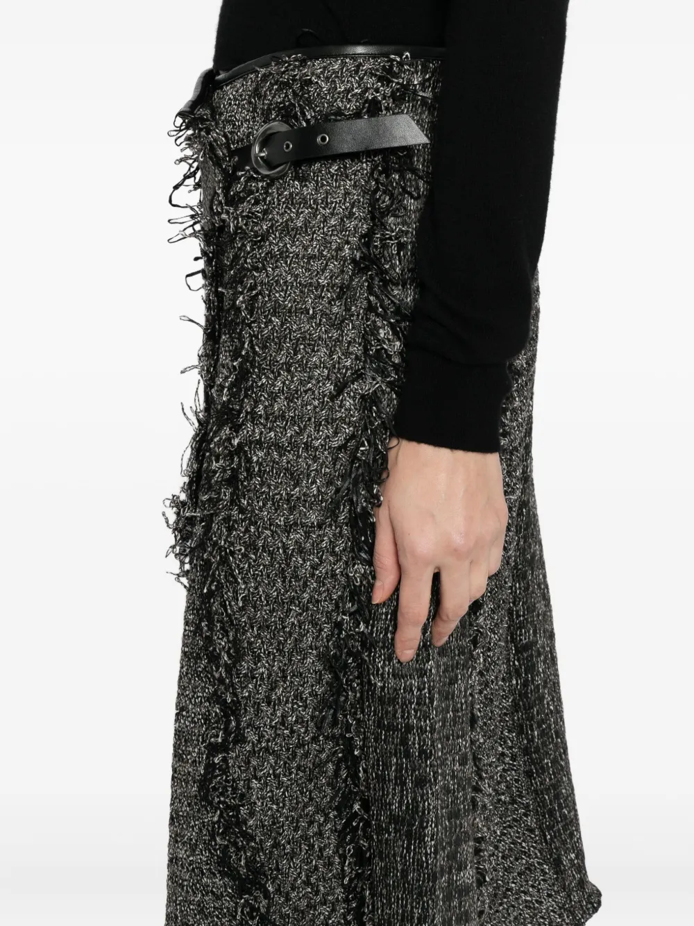 Jnby Fringed Skirt In Gray