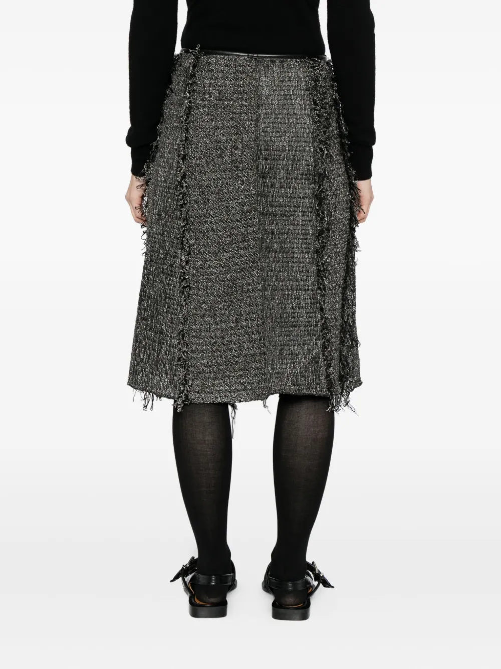 Jnby Fringed Skirt In Gray