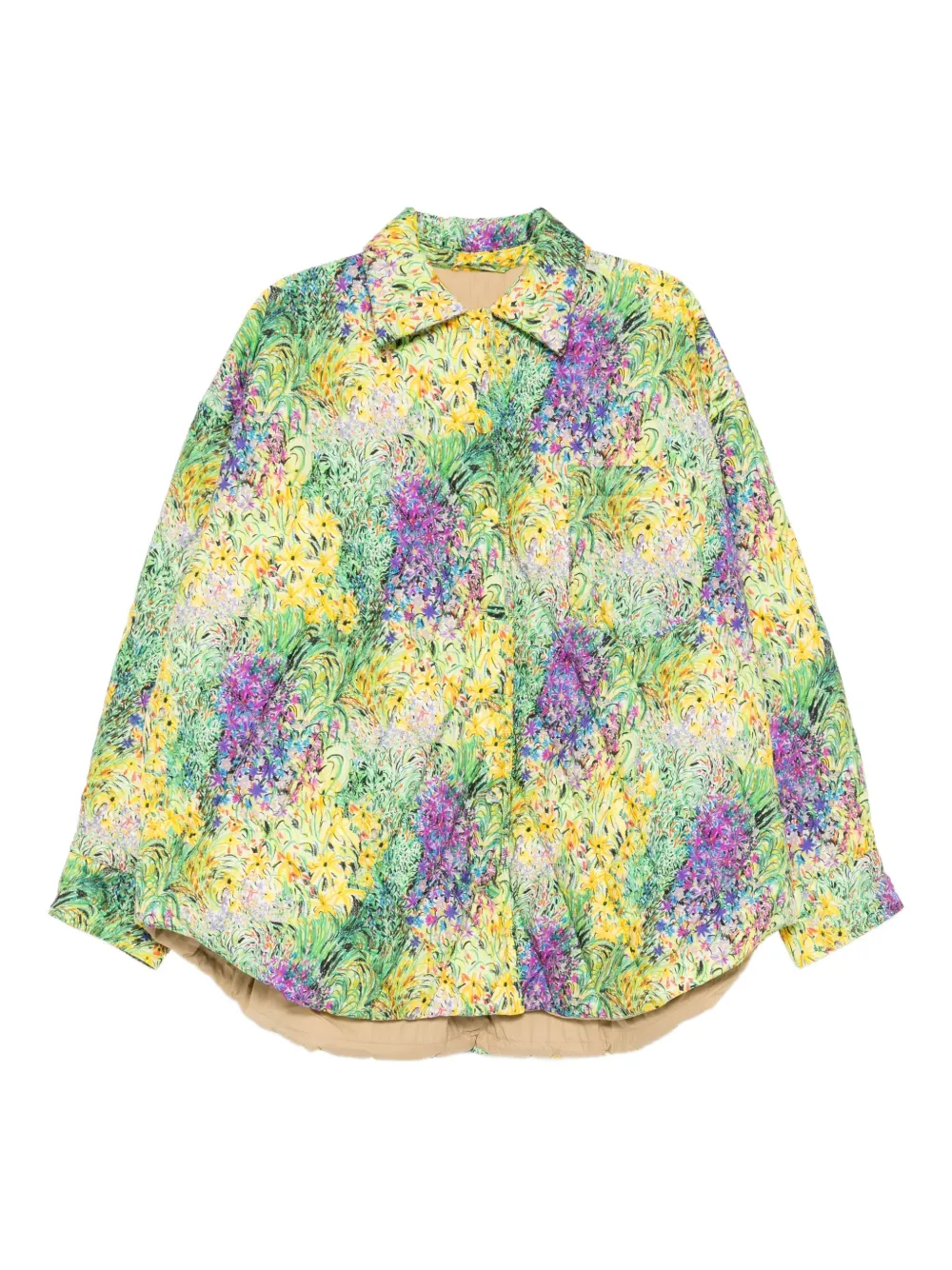 Jnby Floral Diamond Cut Coat In Multi