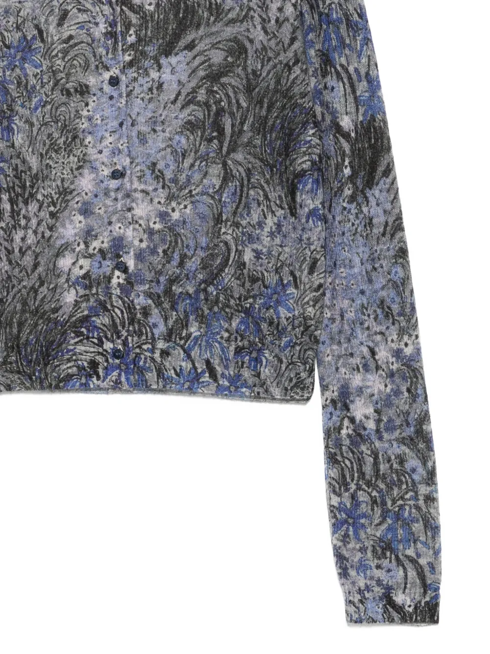 Jnby Floral Print Cardigan In Gray