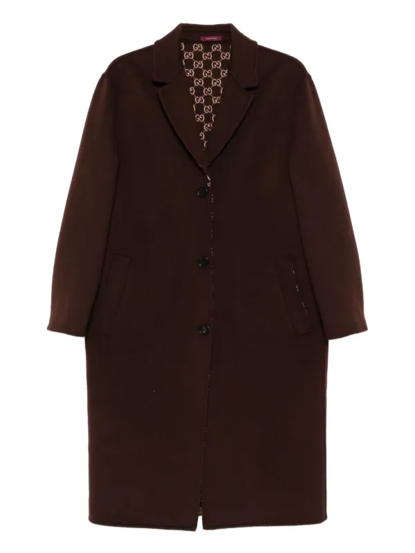 Gucci ボタン コート | ブラウン | FARFETCH JP