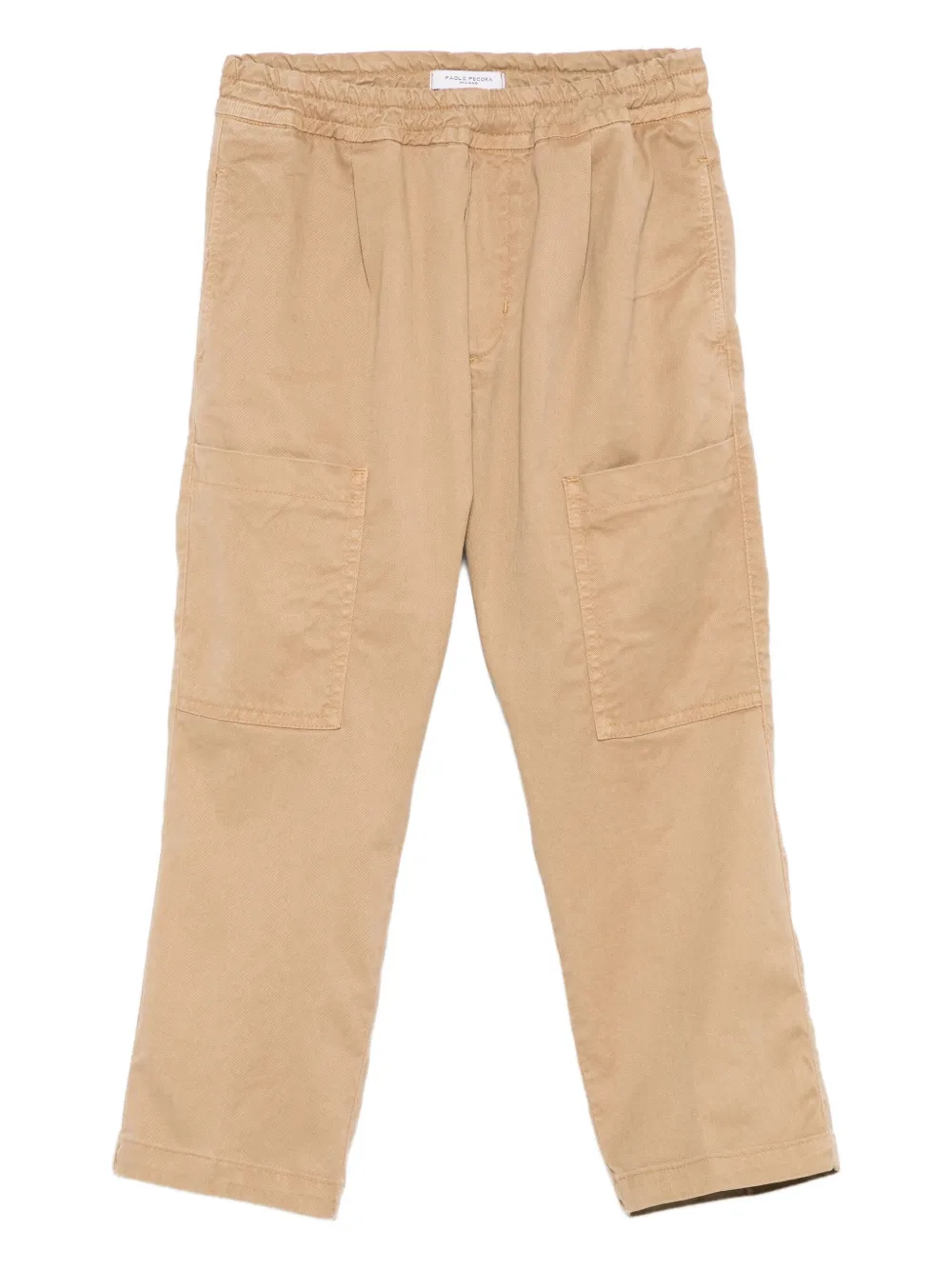 Paolo Pecora Kids' Elastic-waist Cargo Trousers In Brown